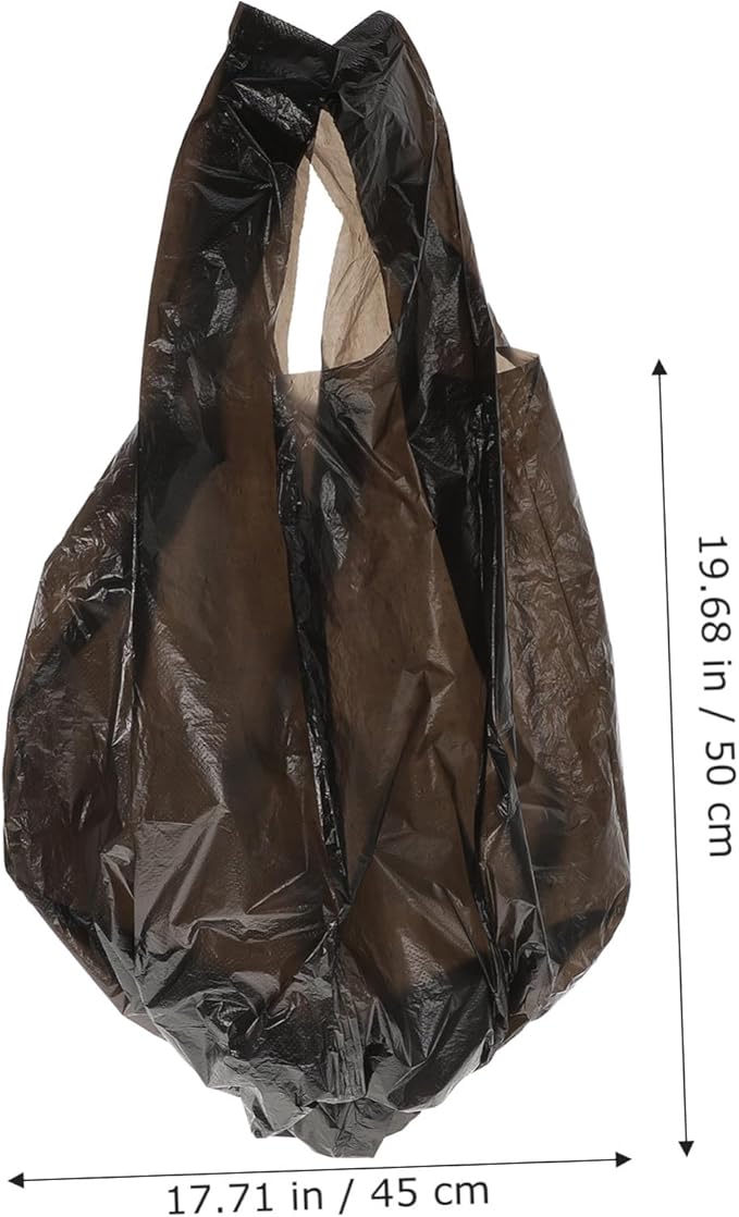100pcs Biodegradable Thickened Garbage Bags Disposable Plastic Rubbish Bags Strong Trash Liners for Home Bathroom Kitchen Office Use Black