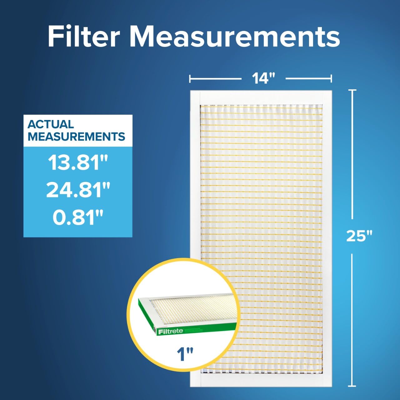 Filtrete 14X25X1 Ac Furnace Air Filter, Mpr 700, Merv 8, Tough On Pollen, Easy On Airflow, 3-Month Pleated 1-Inch Electrostatic