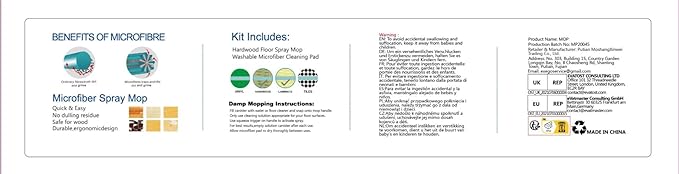 Spray Wet Mops for Hardwood Floor Cleaning: EXEGO Microfiber Dry Dust with 3 Washable Pads for Swiffer PowerMop - Flat Floor Mops with Sprayer for Wood Laminate Ceramic Tiles