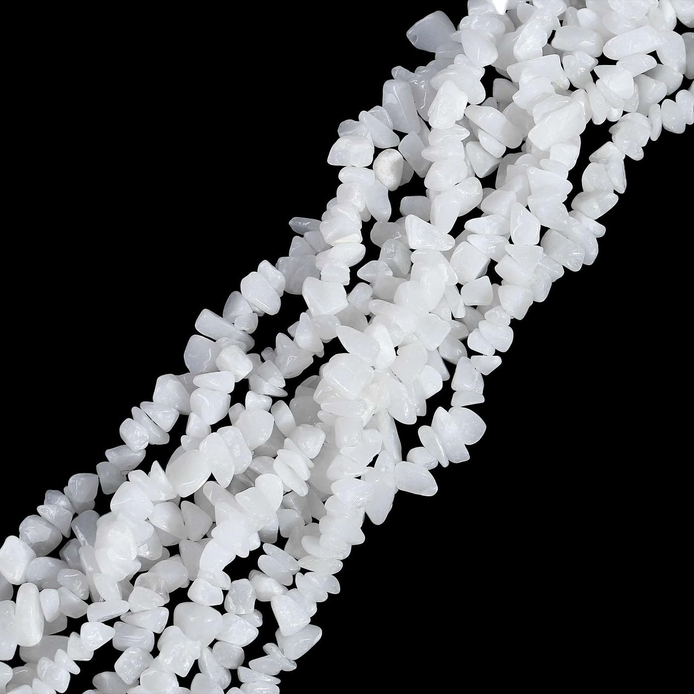 LAIDANLA White Jade 400pcs Natural Chip Stone Beads 5-8mm Healing Crystal Irregular Gemstones Drilled DIY Loose Rocks Bead Crystal for Bracelet Earrings Necklace Jewelry Making Crafting