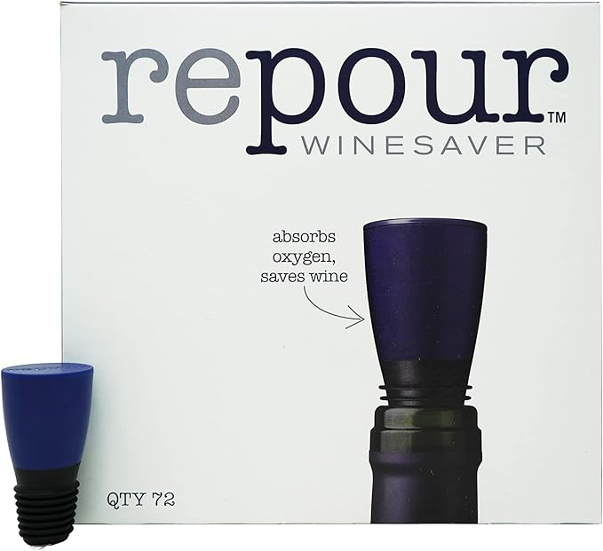 Repour Wine Saver and Stopper - Removes Oxygen, Preserving and Keeping Wine As Fresh As The Day The Bottle Was Opened (72-Pack)