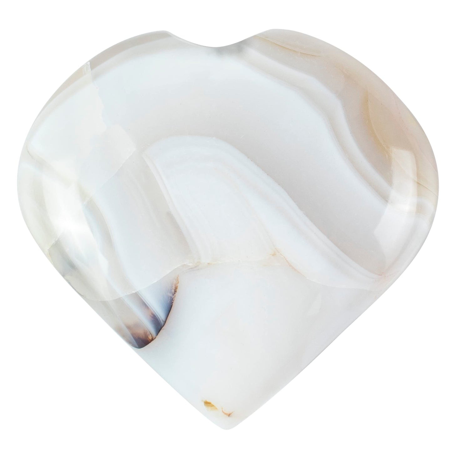 Crocon 50mm Botswana Agate Heart Stone Big Heart Shape Puff Stones Set 450+ Carats Pocket Crystal Healing Tumble Collection Palm Worry Stone Good Luck Charm Meditation Gift Craft Home Decor