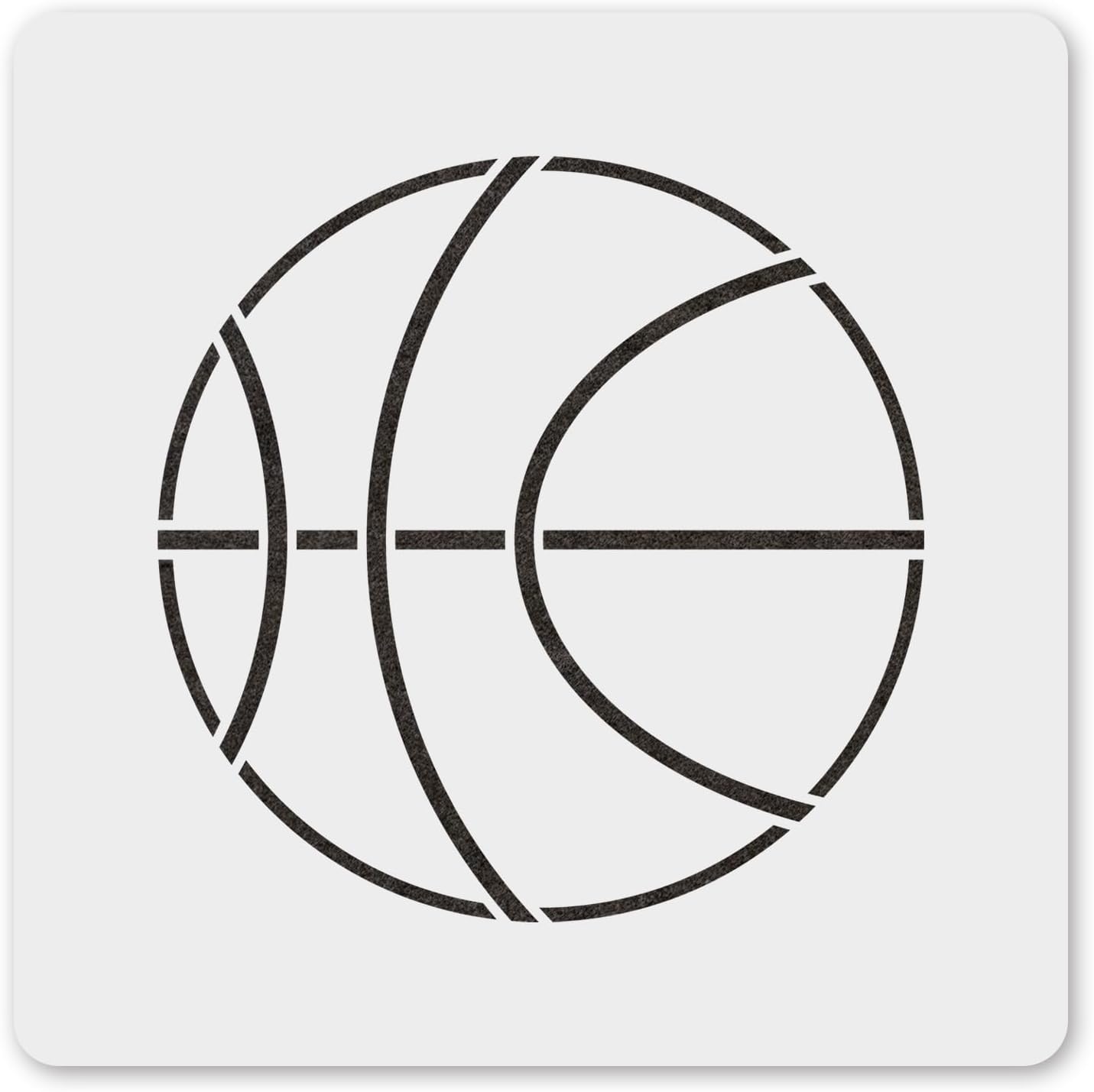 MAGJUCHE Basketball Stencil 6 Inches, Reusable Sport Stencil for Painting DIY Crafts Decor