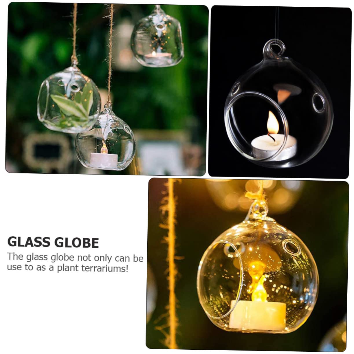 BESTOYARD 20pcs Glass Tealight Holder Modern Hanging Candle Stand for Weddings Home Decor and Centerpieces Versatile Glass Terrarium for Candles and Plants