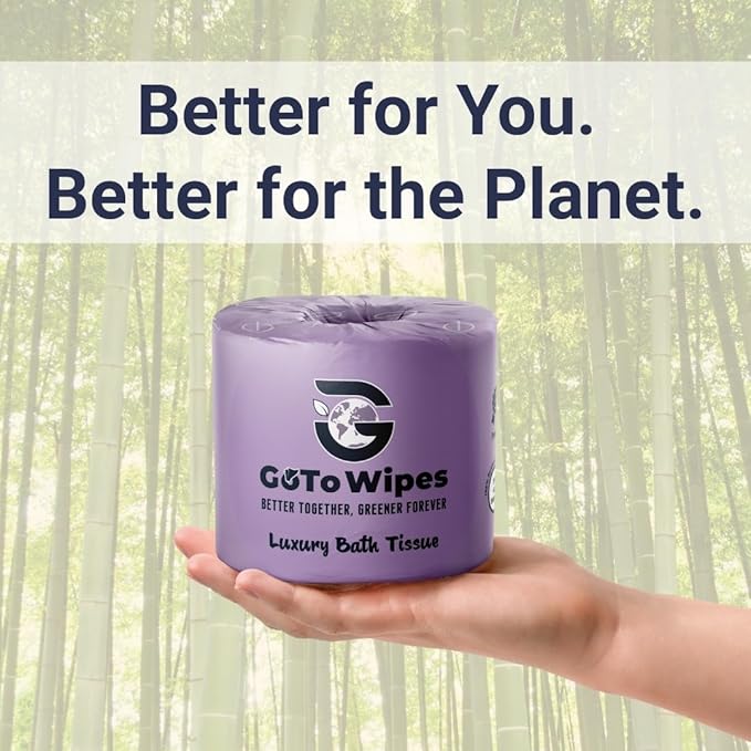 Premium Bamboo Toilet Paper - Organic Ultra Soft 3 Ply - Chemical & PFAS Free, Non-Toxic - 400 Sheets, 12 Pack - Septic Safe, Sustainable - Bamboo Toilet Paper with Plant Trees Initiative