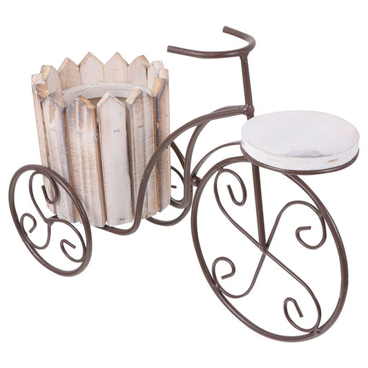 MVBCXZXAZ Flower standWrought Iron Plant Stand Rustic Style Flower Pot Cart Holder Flower Basket