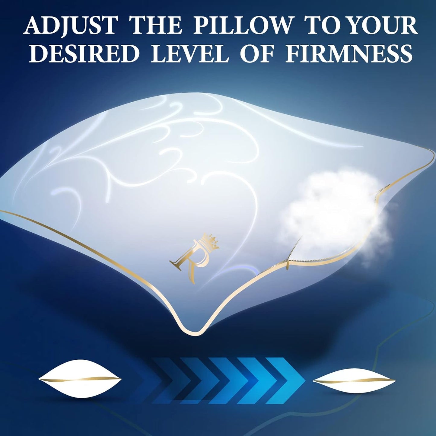 Royal Therapy King-Size Professional Hotel Pillow (Pack of 1) - A Set of Premium Plush Gel Microfiber Down Alternative Hypoallergenic Bed Pillows for Your Bedroom - Side, Stomach & Back Sleepers