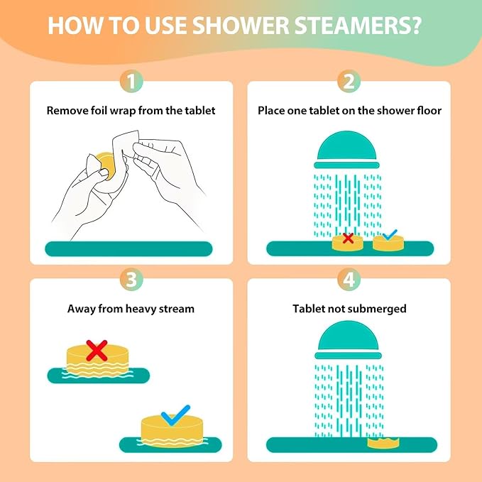 Shower Steamers Aromatherapy - 12 Pack Shower Bomes with Essential Oils, Birthday Gifts for Women Men, Self Care Home SPA Relaxation Gifts for Mom, Teen, Stress Relief