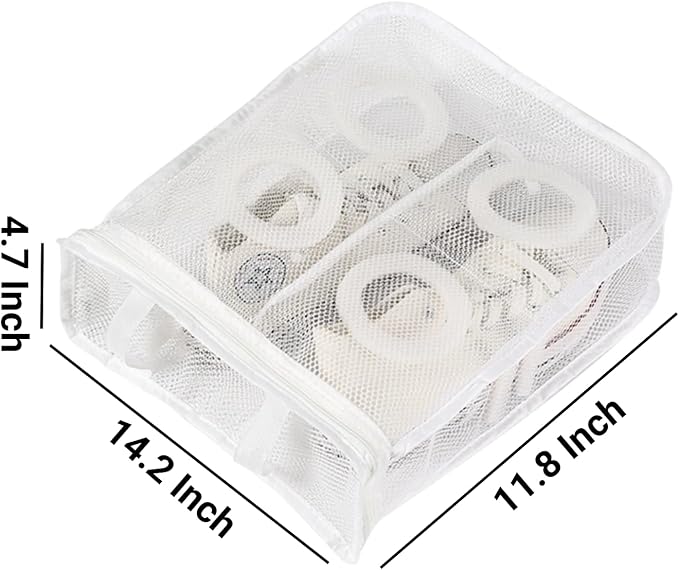 Shoe Wash Bags, Mesh Cleaning Bags for Sneaker, Underwear, Socks, Hangable Mesh Laundry Bags for Washing Machine, 2 Packs