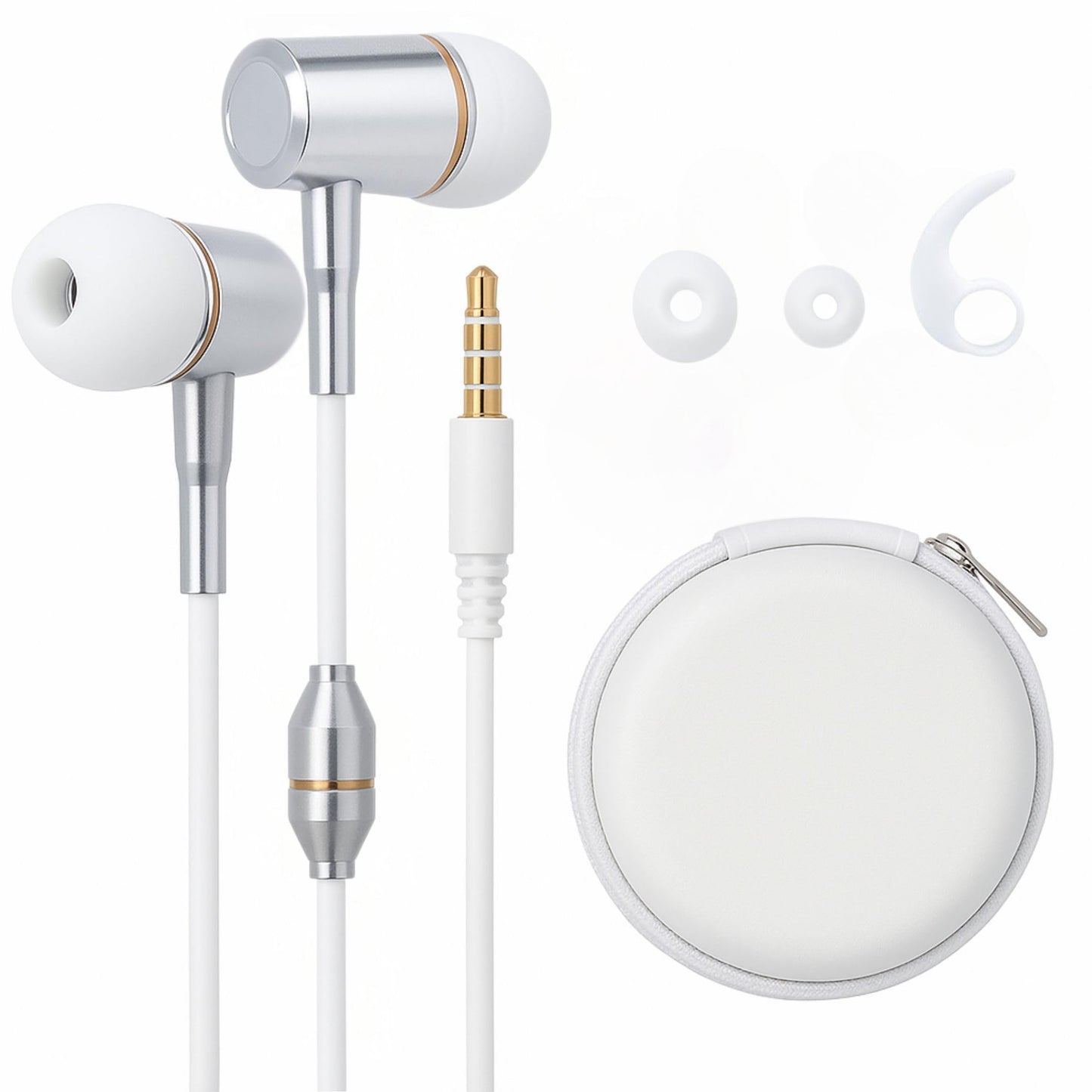 ATMOSURE Air Tube Headphones — Anti Radiation EMF Free Headphones (3.5mm Jack) — with Microphone, Volume Control, Clipper, Ear Tips and Carry Case -Like New