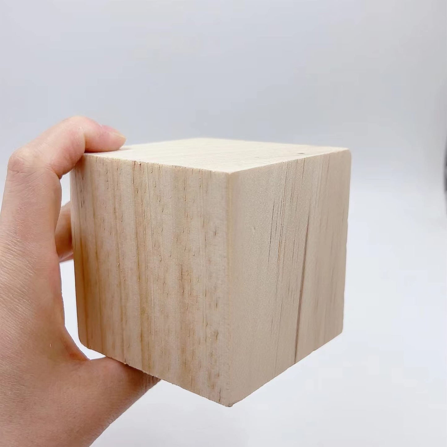 Wood Blocks for Crafts, Large Unfinished Wood Cubes, 3 Inch Natural Wooden Blocks, Pack of 2 Pine Square Blocks for Arts and Crafts and DIY Projects