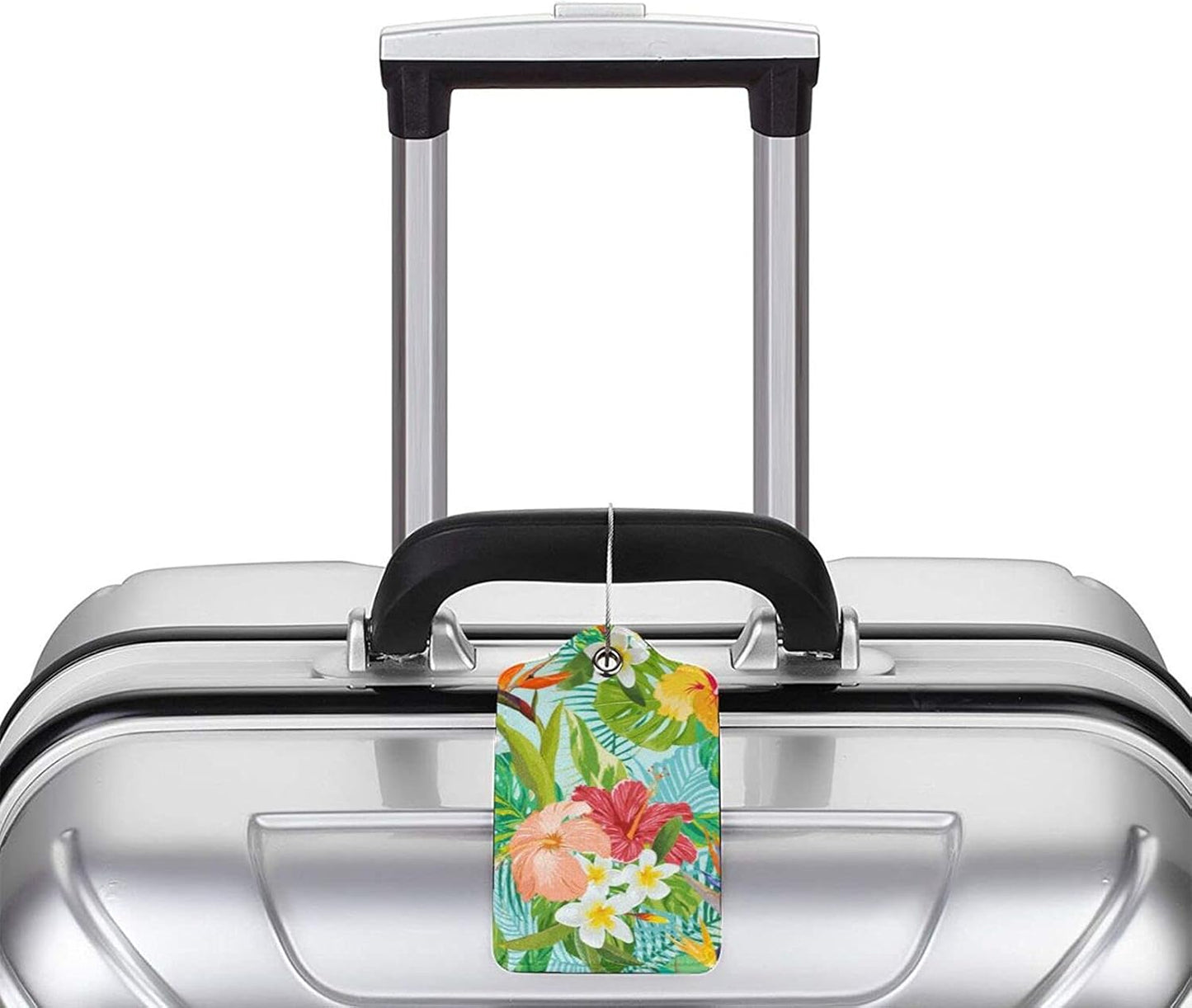 Set of 2 Luggage Tag for Suitcases Tie dye PU Leather Luggage Tag with Full Back Privacy Name ID Card Fun Laggage Tags