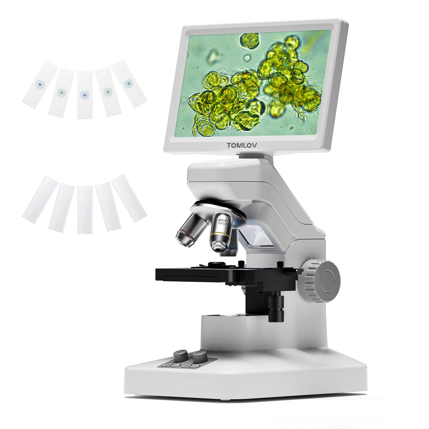 TOMLOV DM301 Max Microscope for Kids Students Adults with X-Y Stage, Digital Microscope Camera with 7 Screen, USB & HDMI Output,