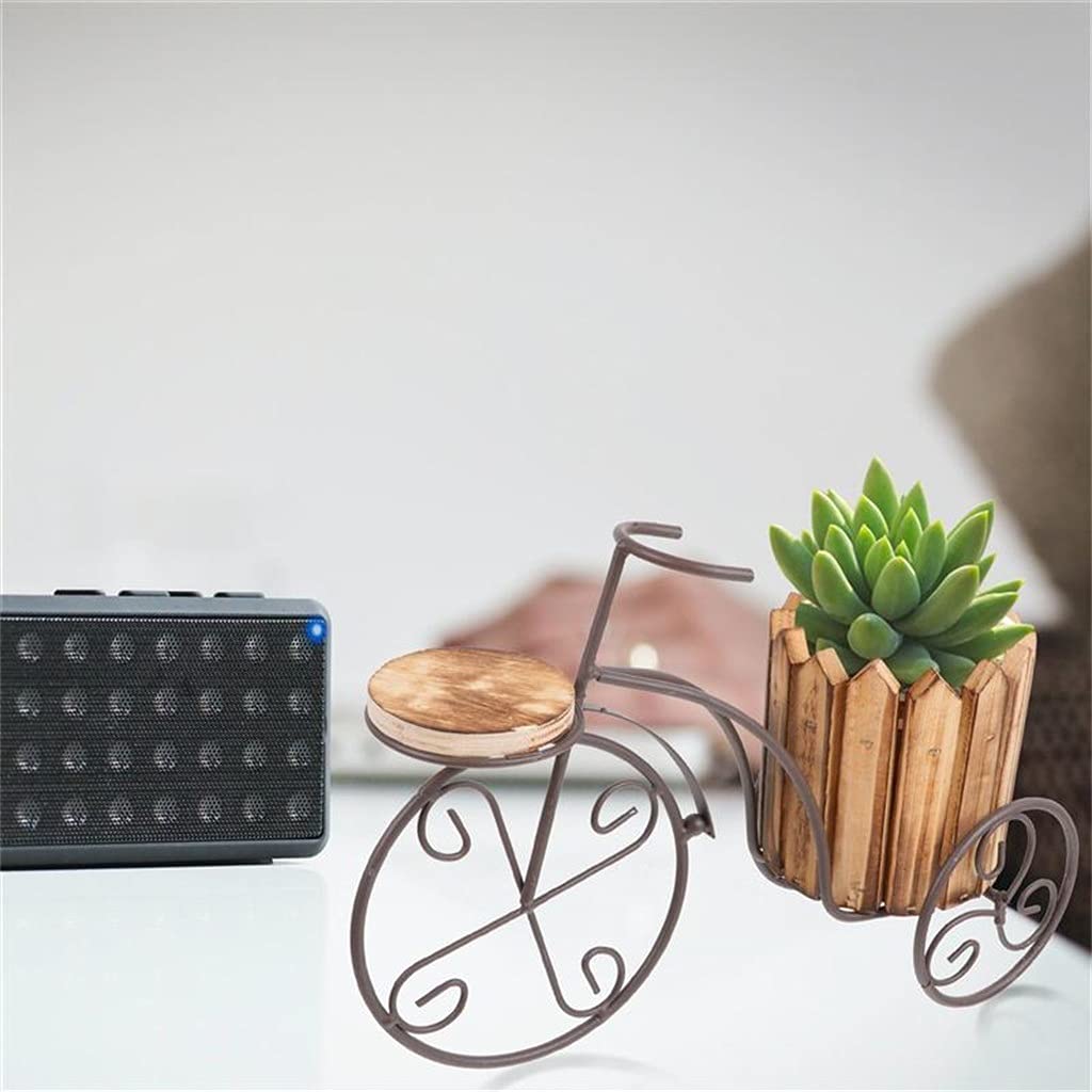 GHJUMKFDF Flower standWrought Iron Plant Stand Rustic Style Flower Pot Cart Holder Flower Basket