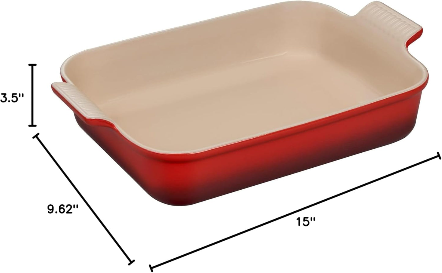 Le Creuset Stoneware Heritage Rectangular Dish, 4 qt. (12" x 9"), Cerise