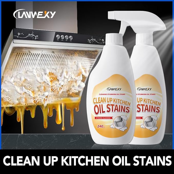 LANWEXY-heavy duty glass stove top oven bbq grill microwave cooktop cleaner spray、for outdoor grill electric stove top、non toxic fume free、easy off Oil pollution (3 bottles)