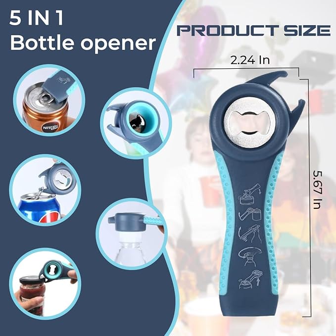 Jar Opener Set 3 Pieces LAGONOVA – Bottle Opener, Silicone Grip Pad, Lid Remover for Arthritic Hands, Kitchen Essential for Jars, Bottles & Cans