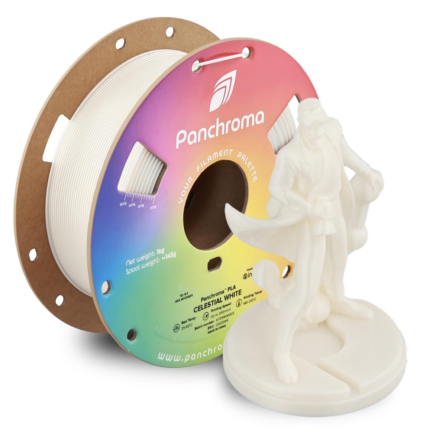 Polymaker Panchroma Celestial PLA Filament, Celestial White 1.75mm 3D Printing Filament, Shiny Glittering 3D Printer PLA Filamen