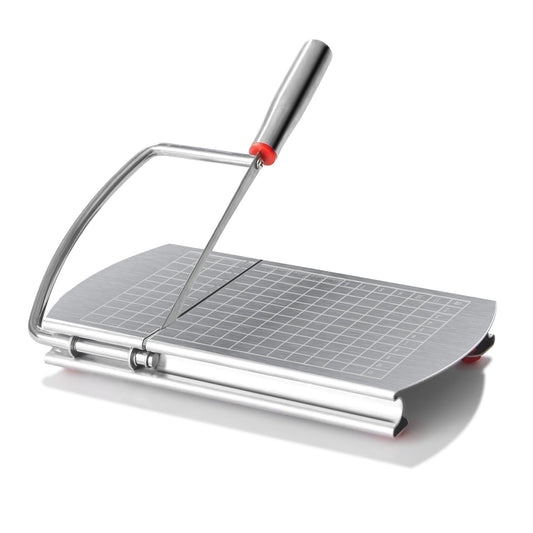 Cheese Slicer, Multipurpose Cheese Cutter Stainless Steel Cheese Slicers for Block Cheese, Butter, Sausages, Fruits Kitchen Gadget Cheese Cutting Board