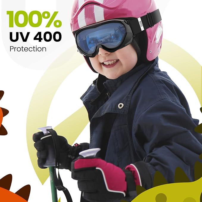 OutdoorMaster Kids Ski Goggles - Helmet Compatible Snow Goggles for Boys & Girls with 100% UV Protection