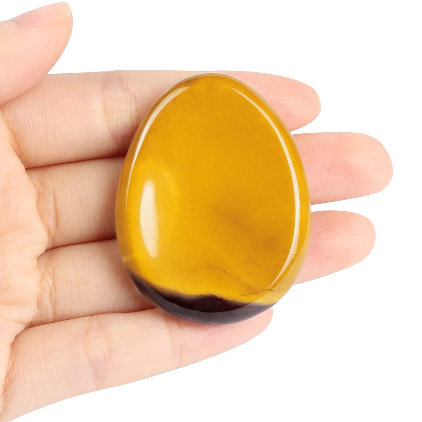 Artistone Crystal Thumb Stone Worry Stones Hand Carved Palm Stones Crystal Chakra Worry Stone for Anxiety, Meditation Reiki, Water Drop Shaped(Mookaite Jasper)
