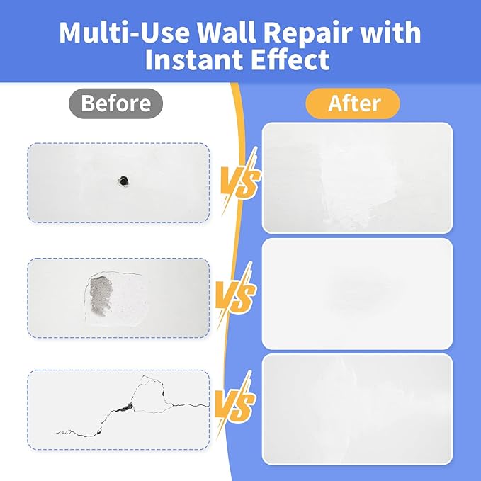 Drywall Repair Kit - 18 OZ Spackle Wall Repair with Self Adhesive Mesh & Scraper for Holes, Cracks - Quick and Easy Wall Surface Fix Solution
