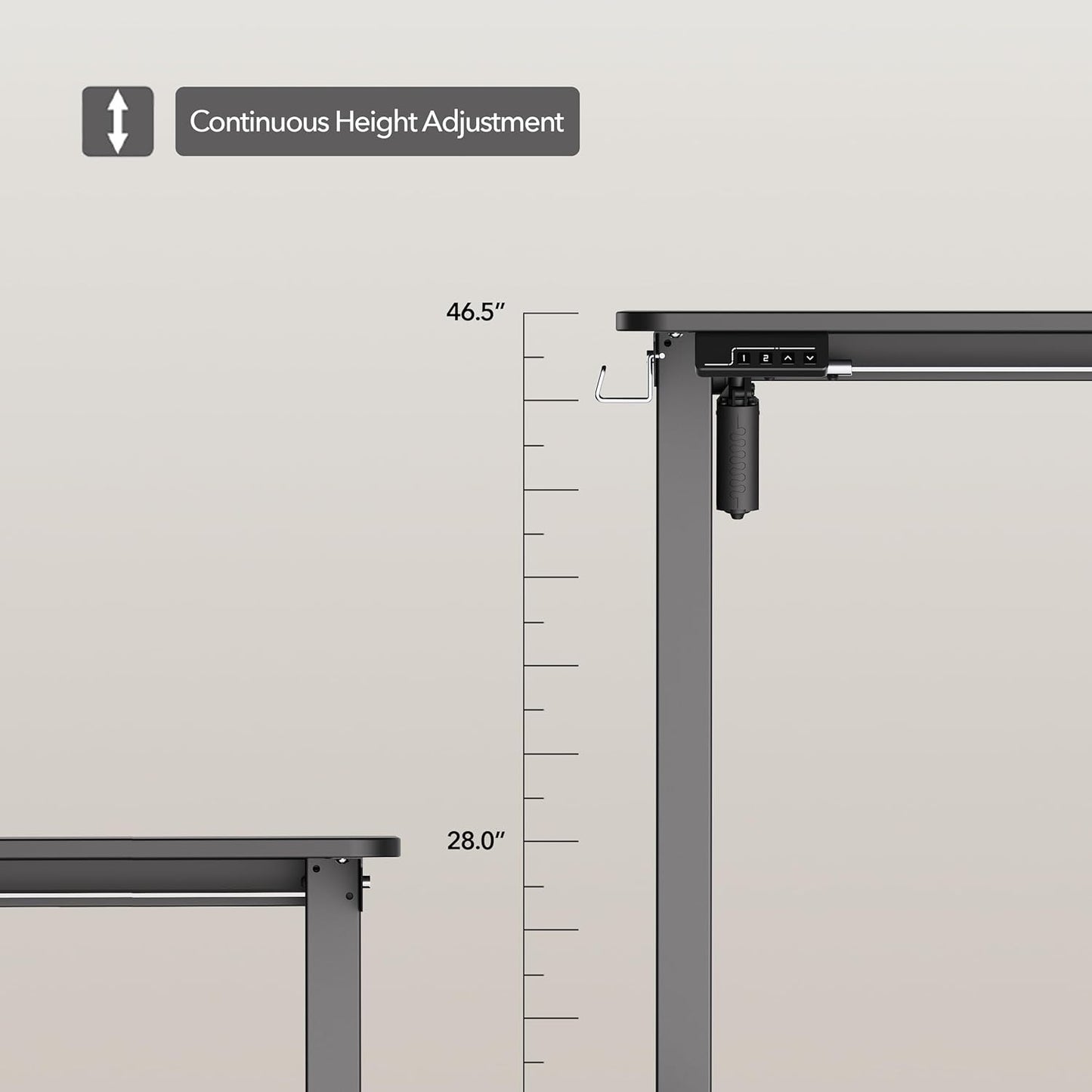 Electric Standing Desk Adjustable Height, 40x24 Inches Sit Stand up Desktop for Home Office, Ergonomic Rising Computer Table with Memory Preset, Black