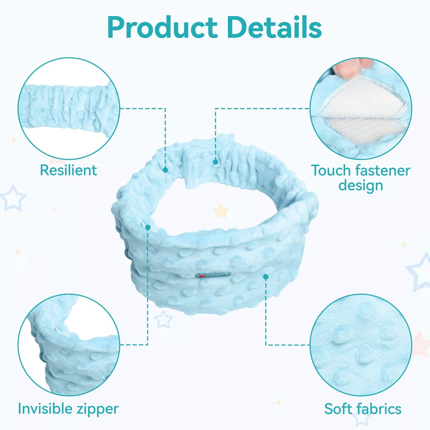 Colic and Gas Relief for Newborns and Infants, Flaxseed Heated Tummy Wrap - Microwaveable Baby Heating Pad with Soothing Warmth, Natural Relief for Gas and Upset Stomach, Bule