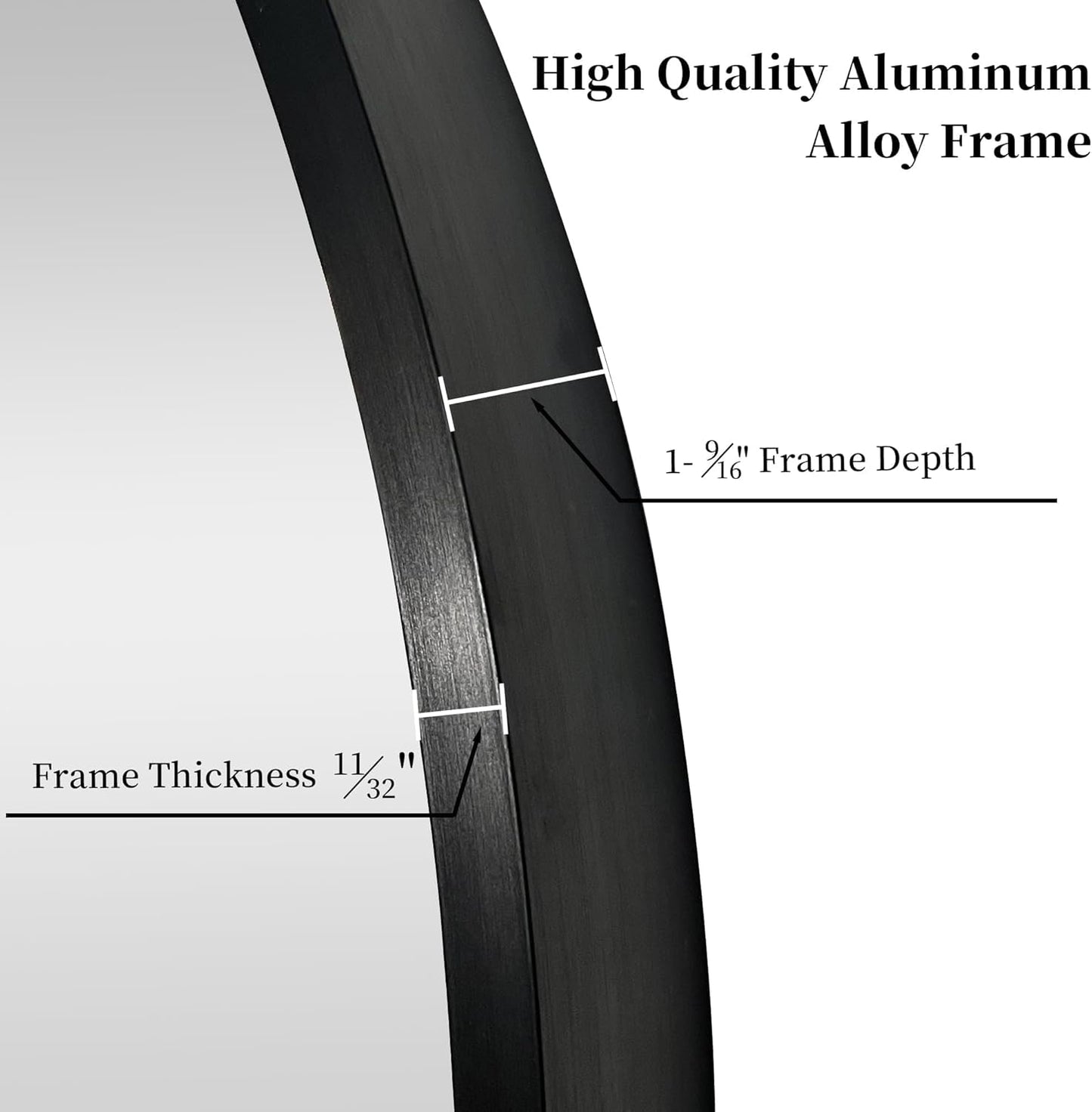 30 inch Round Black Mirror, Brushed Black Metal Framed Circle Wall Mirror for Bathroom Vanity, Bedroom Decor, Living Room, Entryway