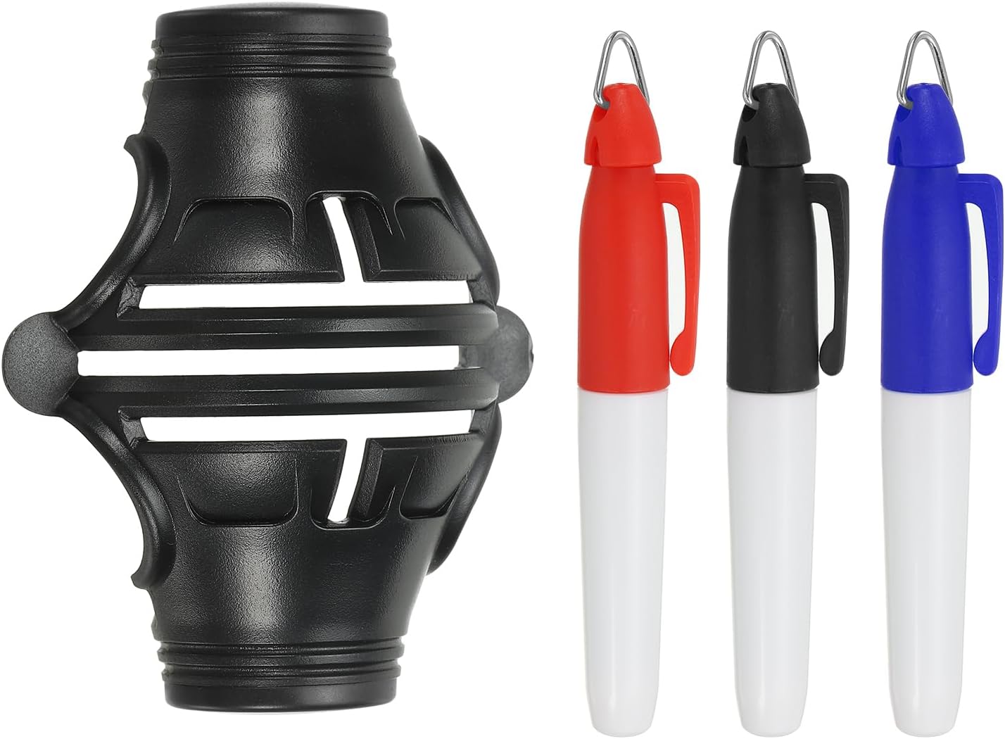 PATIKIL Golf Ball Marker Stencil 360 Degree Triple Track Golf Ball Alignment Marking Tool Line Drawing Marker with Marker Pens for Men Women