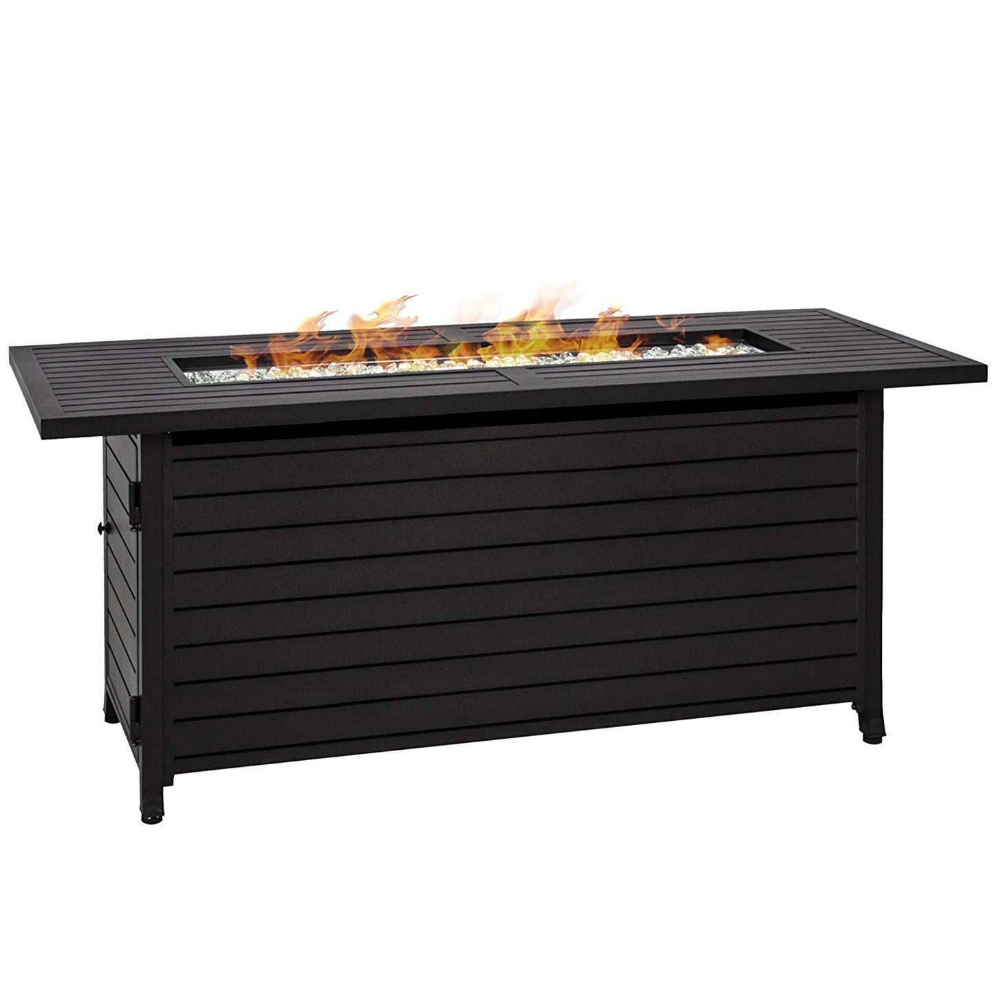 Hiland AFP-RT Propane 50,000 BTU Fire Pit, Retangular, Matte Black