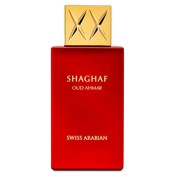 Swiss Arabian Shaghaf Oud Ahmar - Luxury Products From Dubai - Long Lasting And Addictive Personal EDP Spray Fragrance - Seductive, Signature Aroma - The Luxurious Scent Of Arabia - 2.5 oz