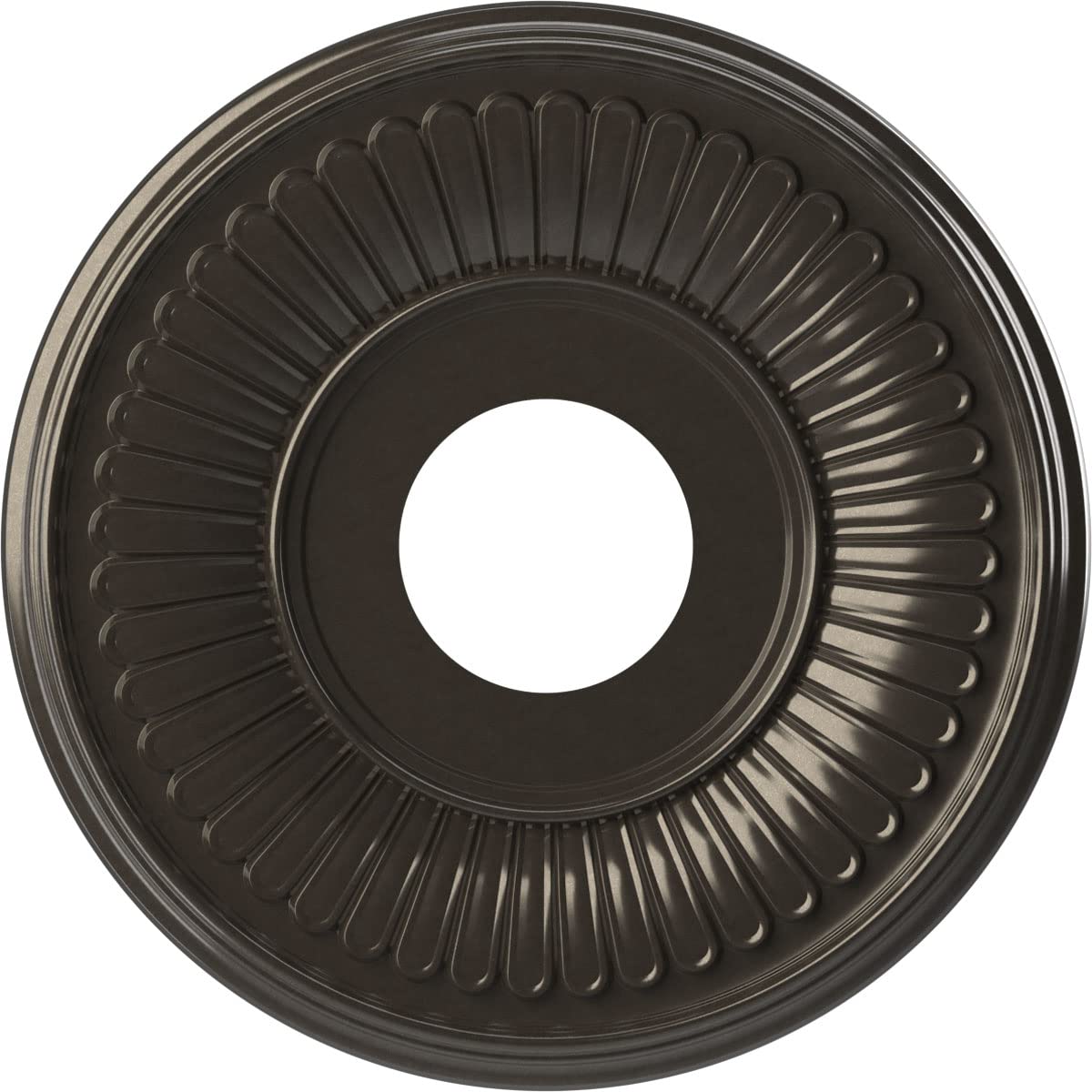 Ekena Millwork Cmp13Becch Berkshire Thermoformed Pvc Ceiling Medallion (Fits Canopies Up To 5 3/4), 13Od X 3 1/2Id X 3/4P, Metal