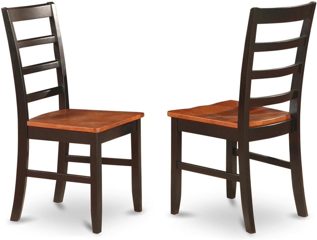 East West Furniture SUPF5-BCH-W 5 Piece Dining Set Includes a Round Dining Table with Dropleaf & Shelves and 4 Kitchen Chairs, 42x42 Inch, Black & Cherry