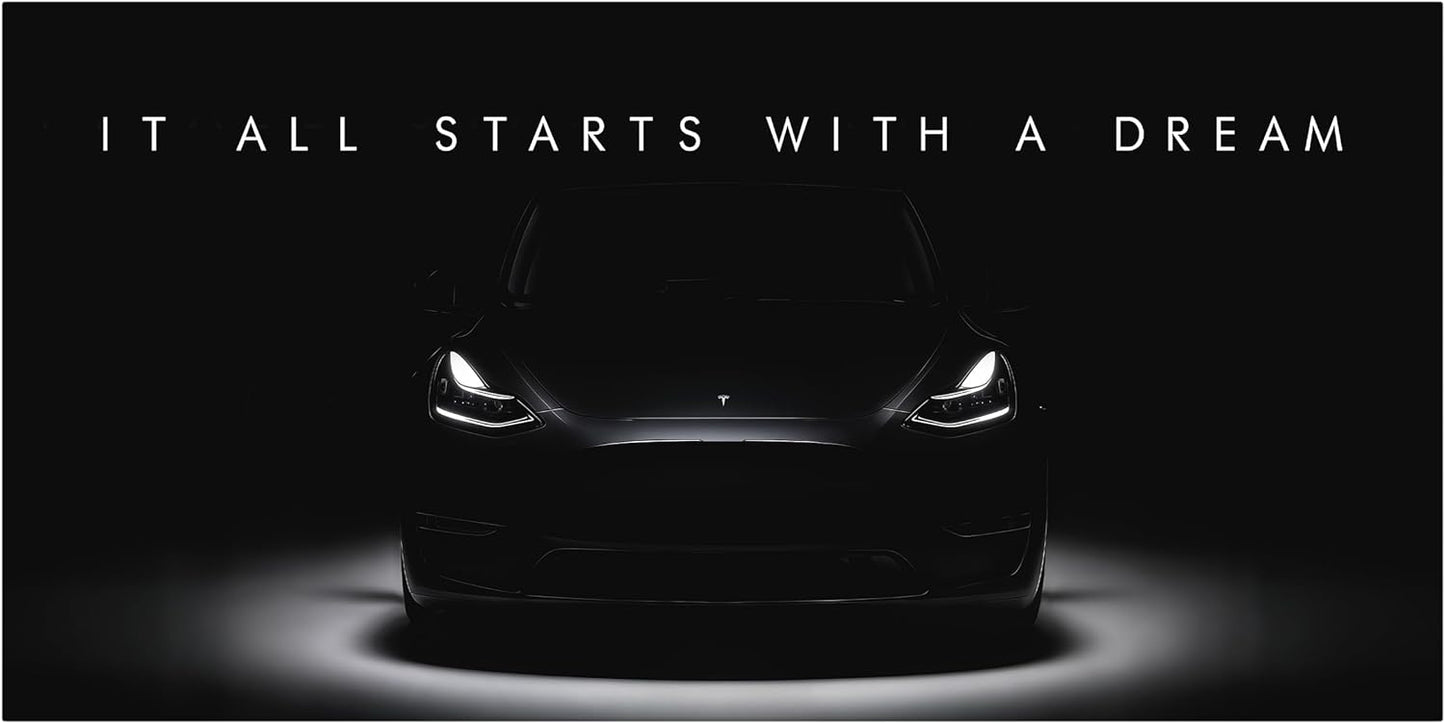 Motivational Wall Art for Office, Super Car Art Canvas, Inspirational Automotive Decor for Tesla Model Y Performance Sportscar Lovers, Motivational Wall Decor for Home, Car Poster (20" x 40" in)