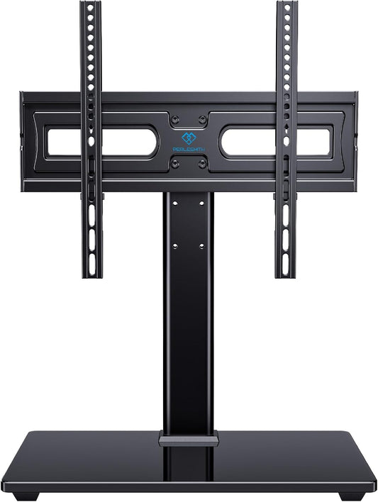 PERLESMITH Universal Swivel TV Stand-Table Top TV Stand for 32-65 inch TV-Height Adjustable TV Base with Heavy-Duty Tempered Glass Base, VESA 400x400mm up to 88lbs, PSTVS17