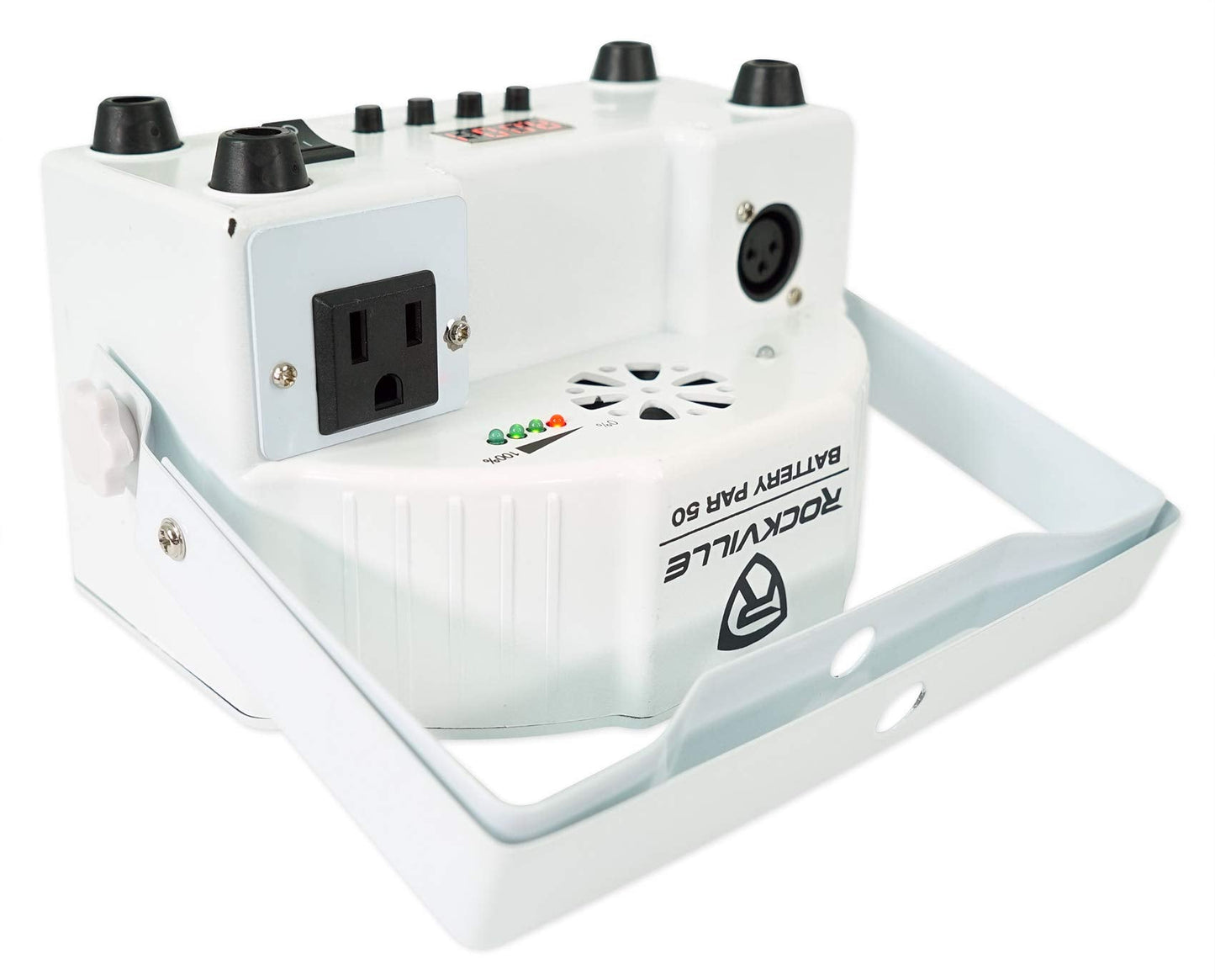 Rockville Battery Par 50 White Rechargeable Led Dmx Wash Light, Bright 18W Rgb Output, 7-Channel Dmx, Wireless Control, For Djs