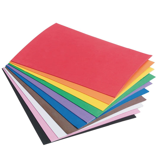 S&S Worldwide Color Splash! Adhesive EVA Foam Sheets Assortment, 4 Each of 10 Bright Colors Kids Love, Cut to Any Shape with Scissors, 6" x 9" x 2mm Thick. Pack of 40
