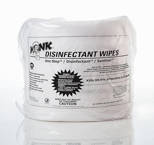 Monk - 69804R Disinfecting Gym Wipes 4 Refill Pack of 800 Count Wipes