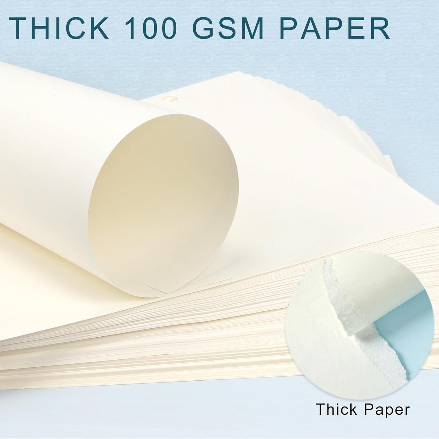 Toplive A5 Refill Paper, [4 Pack] 100GSM Thick 6 Hole Filler Inserts for 6 Ring Binder Journal Notebook - 180 Sheets (360 Pages), Blank