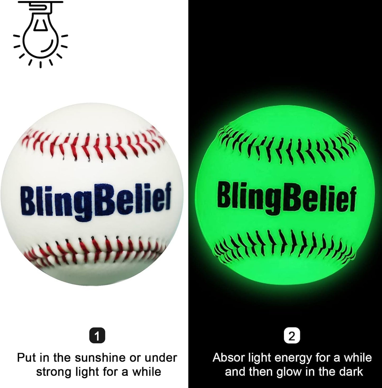 Super Bright Glow in The Dark Baseball,Soccer Ball,Volleyball,Football, Light Up Luminous Baseball, Official Size and Weight Football, Recreational Use Practice Volleyball