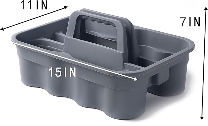 Matthew 3 Pack Large Plastic Tote Tool & Deluxe Supply Cleaning Caddy w/Handle Portable Shower Basket Storage Caddy for Cleaning,Take-Out Drink,Bathrooms - Black&Gray&Blue