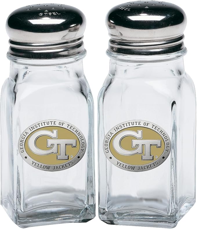 Heritage Pewter GT Salt and Pepper Shaker Set of 2 Bottles | Expertly Crafted Pewter Glass