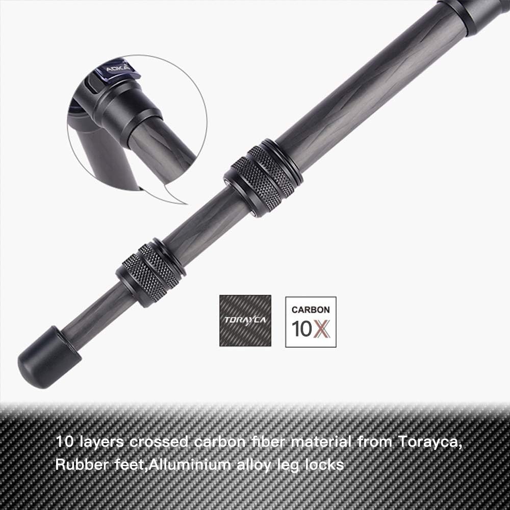 AOKA 28in/1.1lb Mini Portable Carbon Fiber Tripod, Lightweight Compact Travel Tabletop Tripod Stand for Phone，Camera，Camcorder，Projector，Webcam, with Metal Phone Mount & Center Column