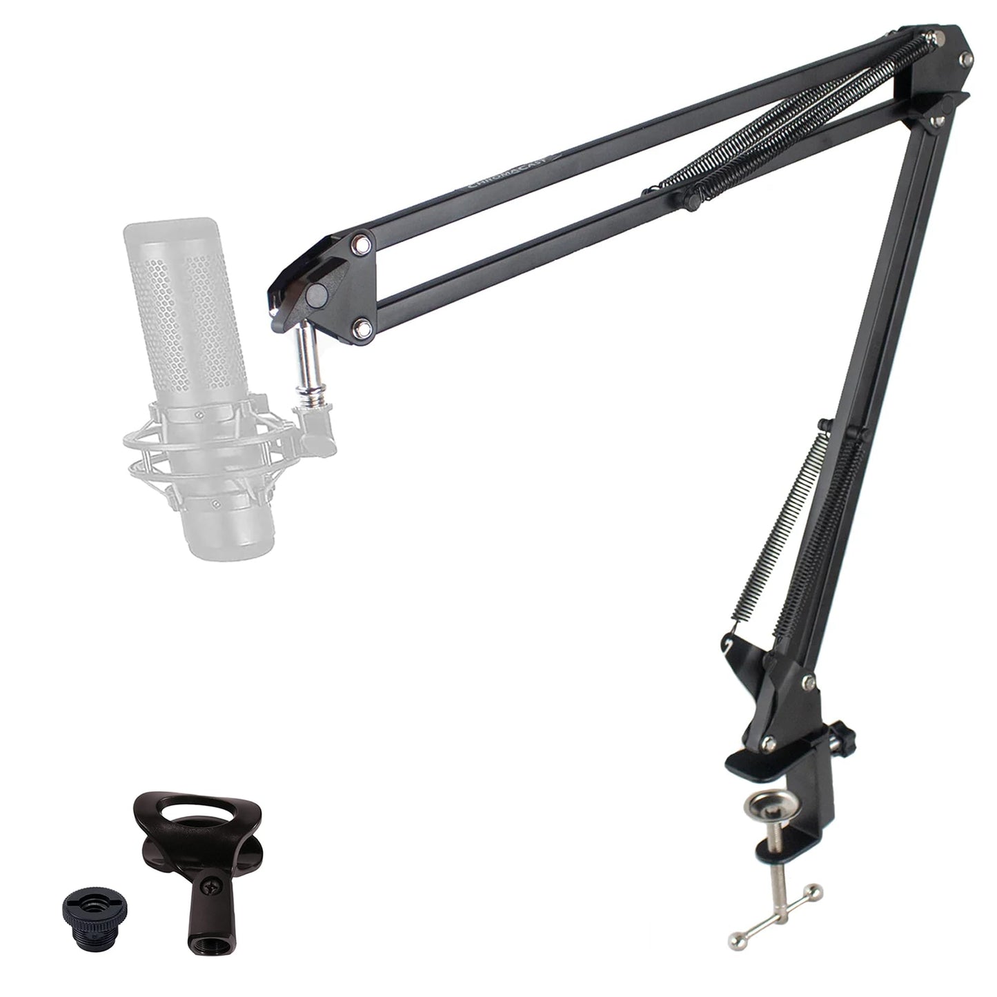 Chromacast Pro Series 28 Scissors Arm Adjustable Microphone Desk Stand With Boom Suspension, Includes Mic Clip (Cc-Sdmic-Stand-2