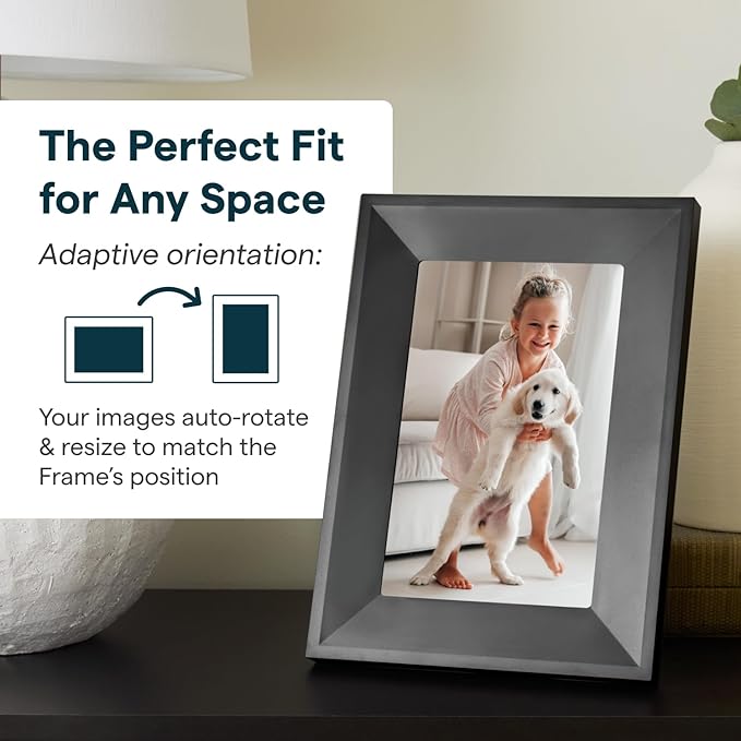 Skylight Digital Picture Frame 2 – 10" Full HD Wi-Fi Touch Screen, 16GB Digital Photo Frame, Load Photos & Videos Directly from Phone, Anti-Glare – Ideal for Personalized Gifting, Black