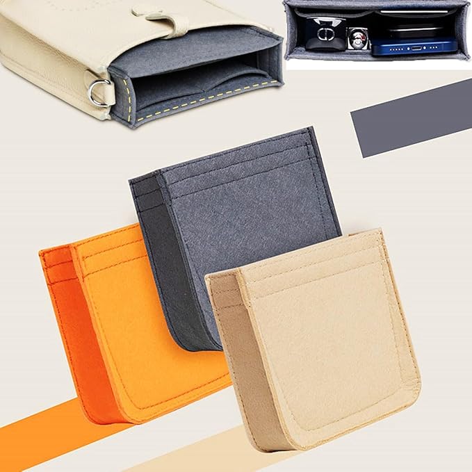Lckaey Felt Organizer- for Evelyne Bag 29 Bags Insert- Handbag insert Purse-1003Orange-M
