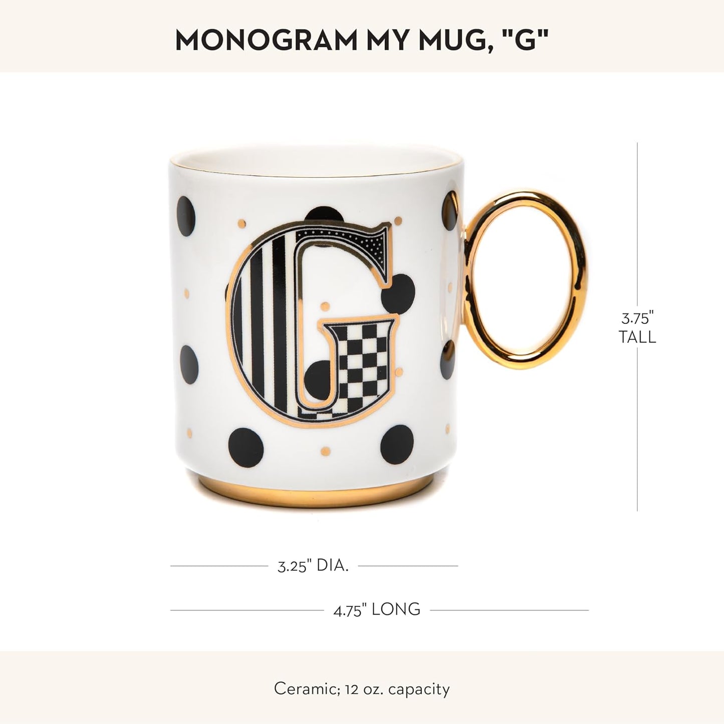 MACKENZIE-CHILDS My Mug, Decorative Ceramic Coffee Mug with Handle, G
