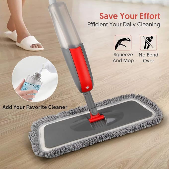 Spray Mops for Hardwood Floors Cleaning: MEXERRIS Falt Mop with 3 Microfiber Pads for Swiffer Powermop - Wet Dust Floor Mop with Sprayer Home Commercial Use for Wood Laminate Wood Tile Vinyl
