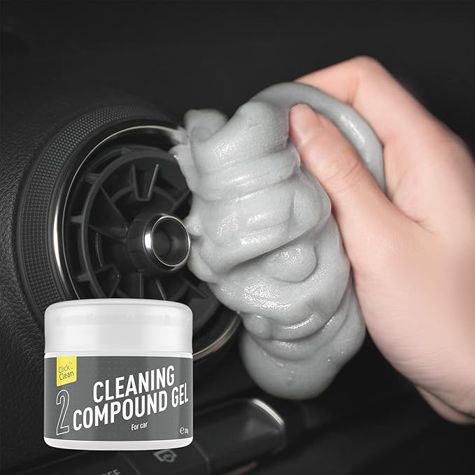 CLICK CLEAN Cleaning Kit, 1 x Cleaning Gel for Car Interior and Keyboard, 2 X Cleaning Mist 1 Microfiber Cloth and 1 Glass Wipe Included